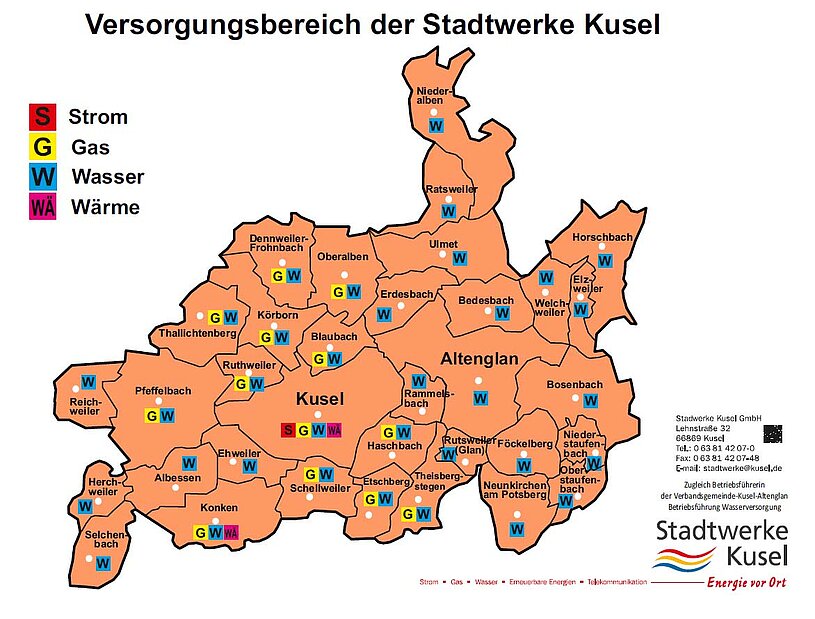 Netzgebiete Stadtwerke Kusel